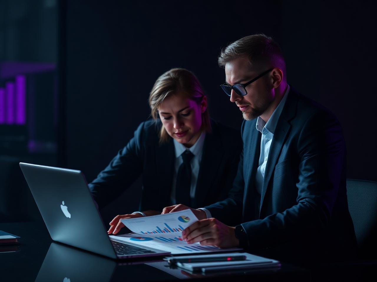 Consultores da RBC analisando indicadores de um negócio